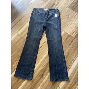 NWT  Christopher Webb Women's Size 14/32 Dark Blue Jeans Straight Leg Embroidere